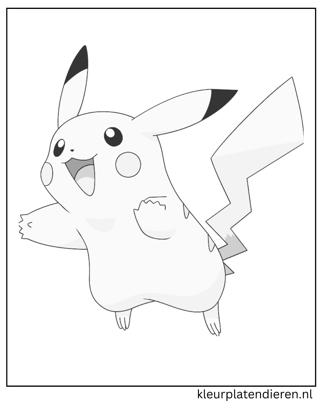 Pikachu kleurplaat