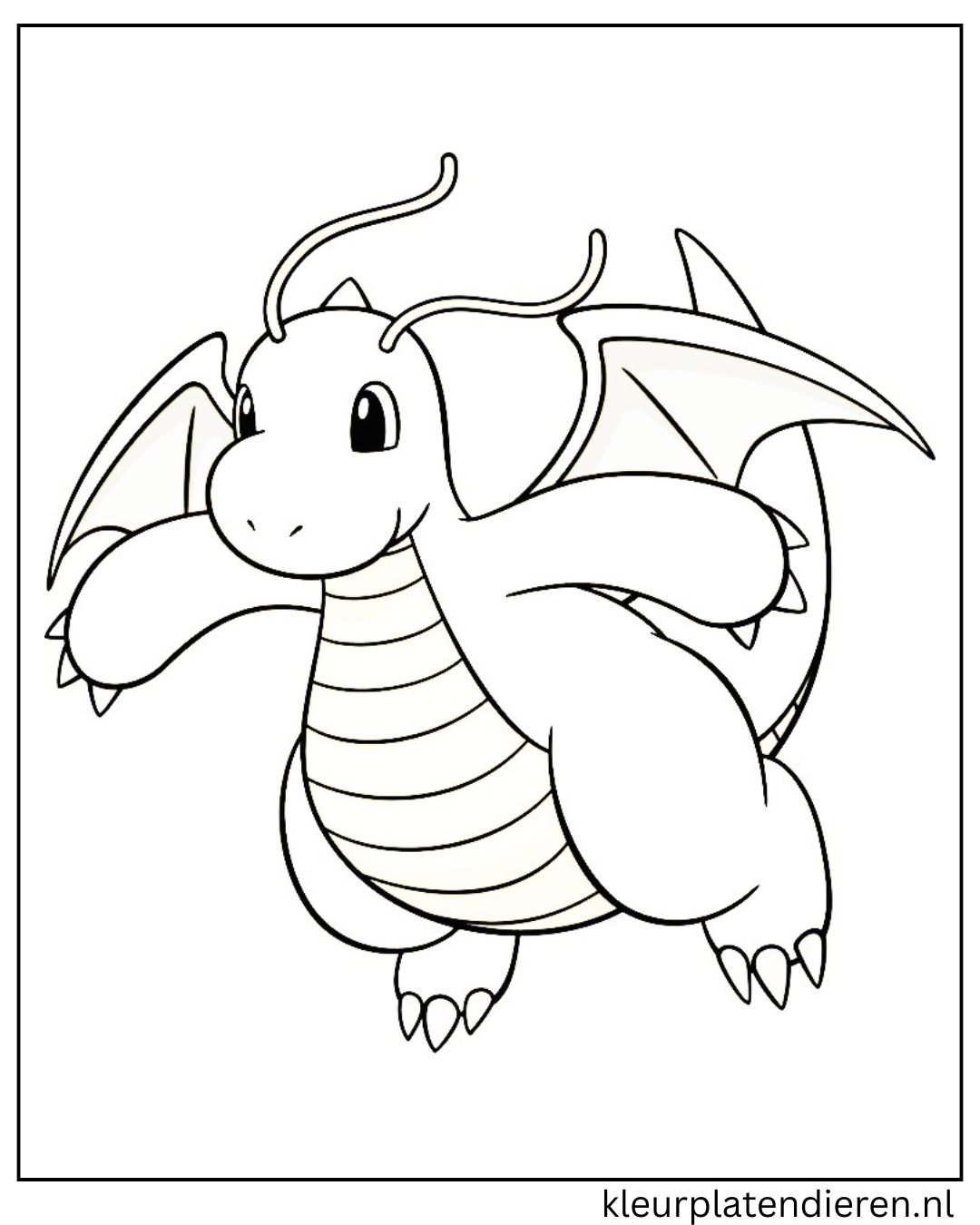 Dragonite Pokemon kleurplaat