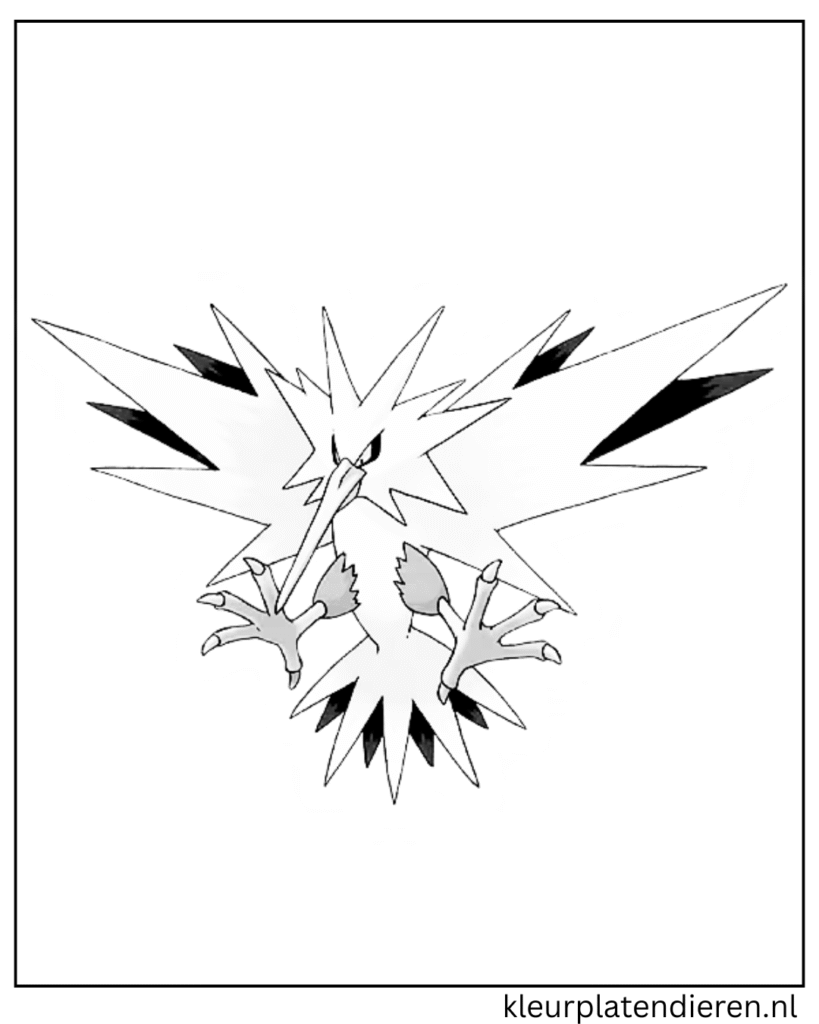 Zapdos Pokemon kleurplaat