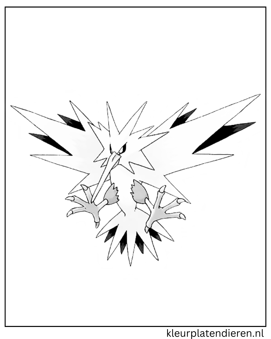 Zapdos Pokemon kleurplaat