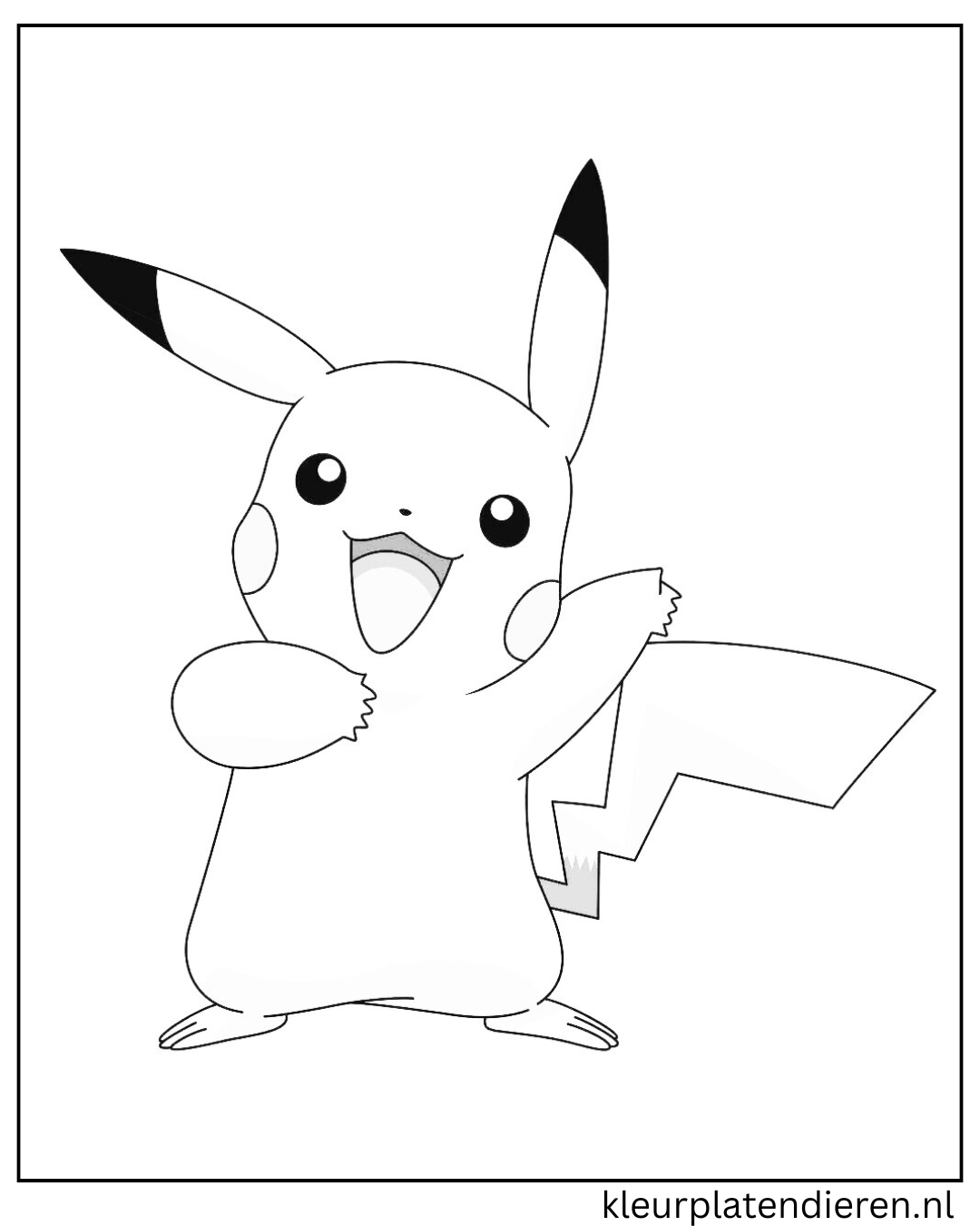 Pokemon Pikachu kleurplaat
