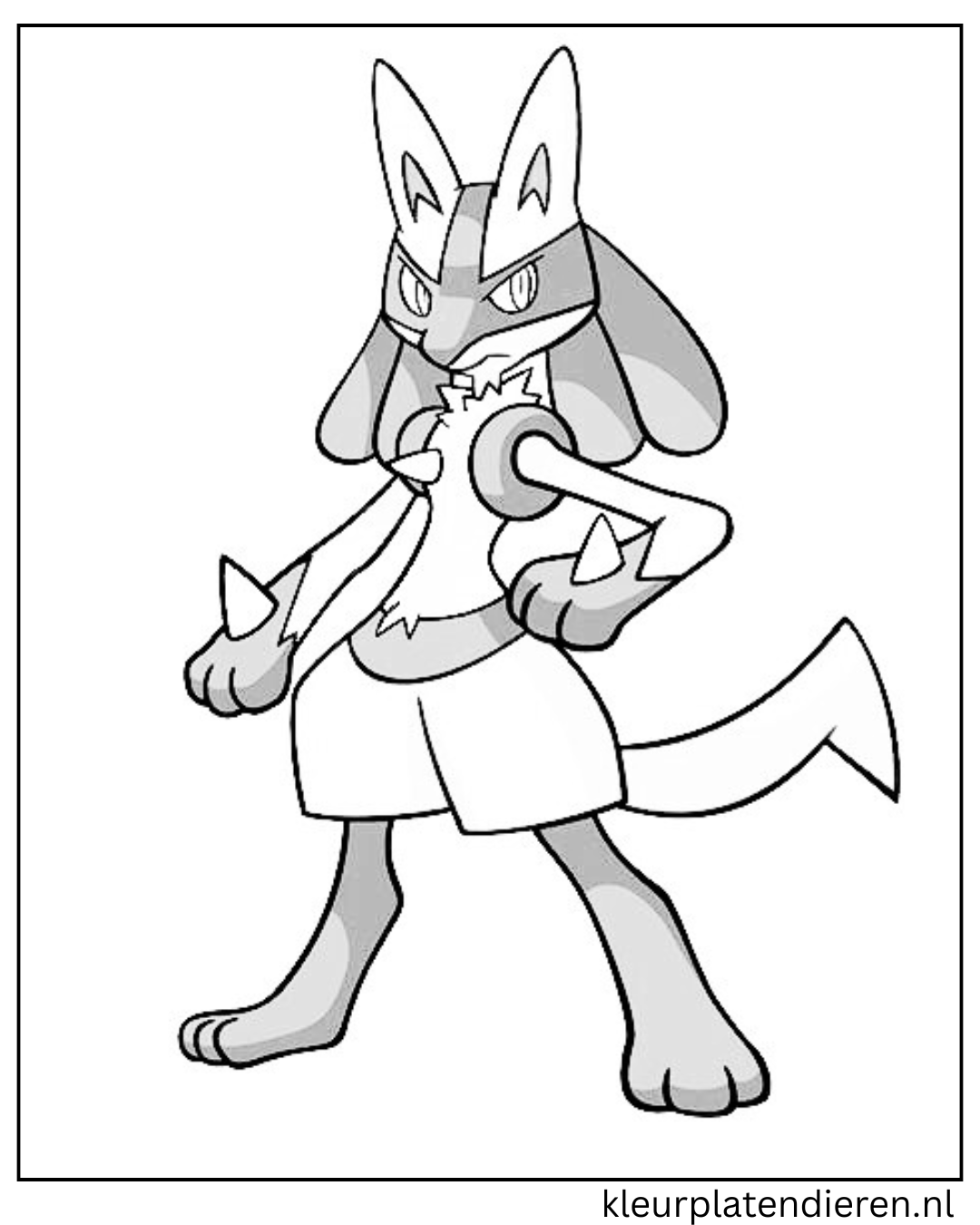 Lucario Pokemon kleurplaat